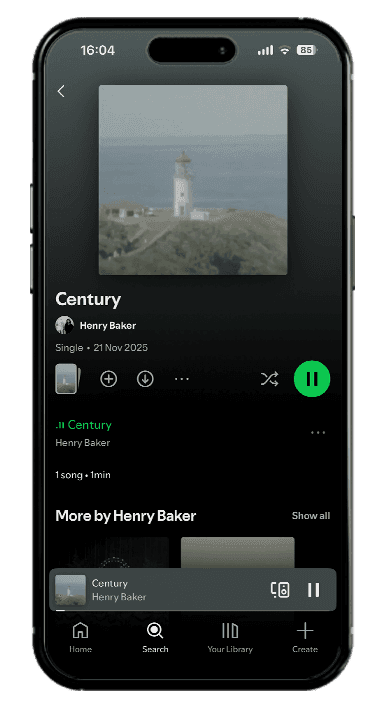 Century Spotify mockup placeholder