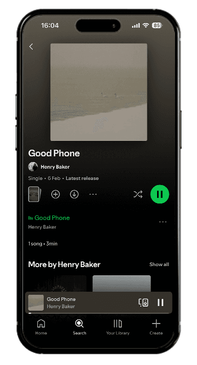 Good Phone Spotify mockup placeholder