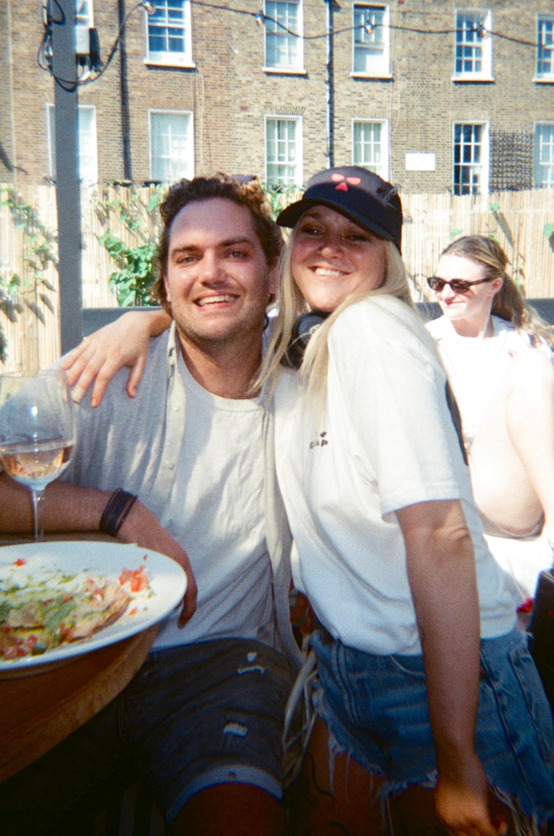 Two members of the Decent team at a summer get-together