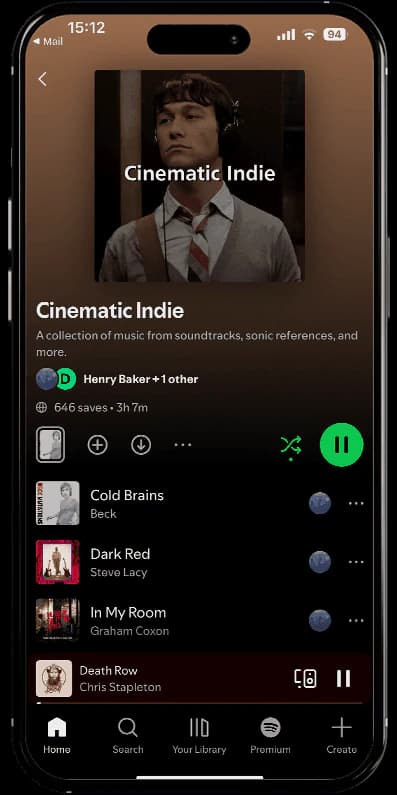 Cinematic Indie Spotify playlist