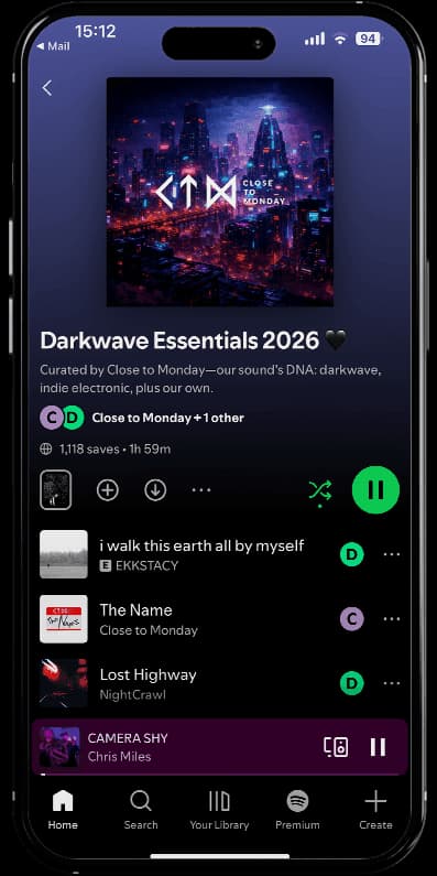 Darkwave Essentials Spotify playlist