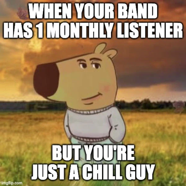 Music promo chill guy meme